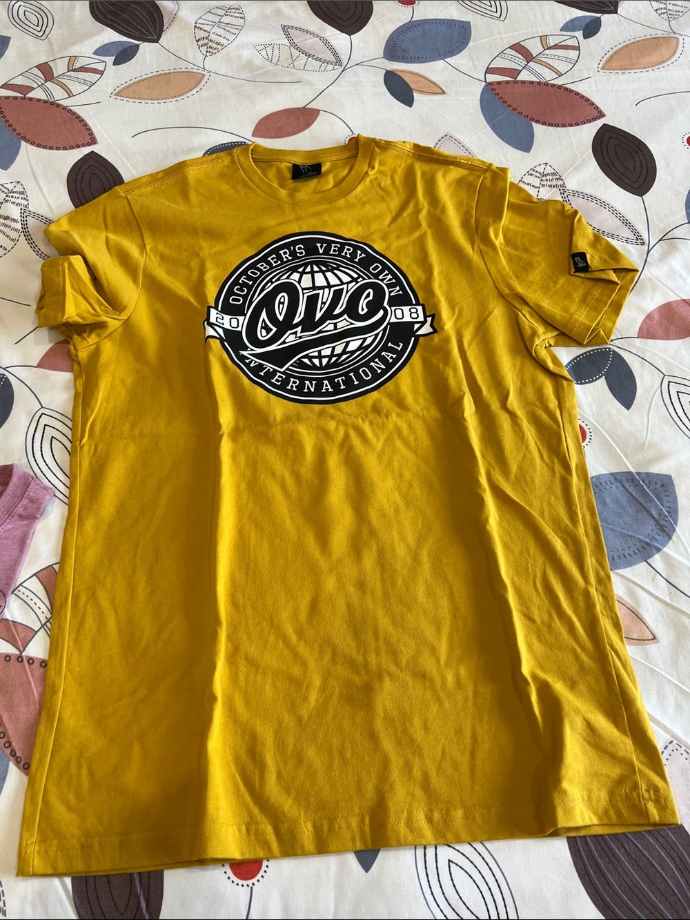 OVO Short-Sleeve Logo Tee in Mustard Yellow
